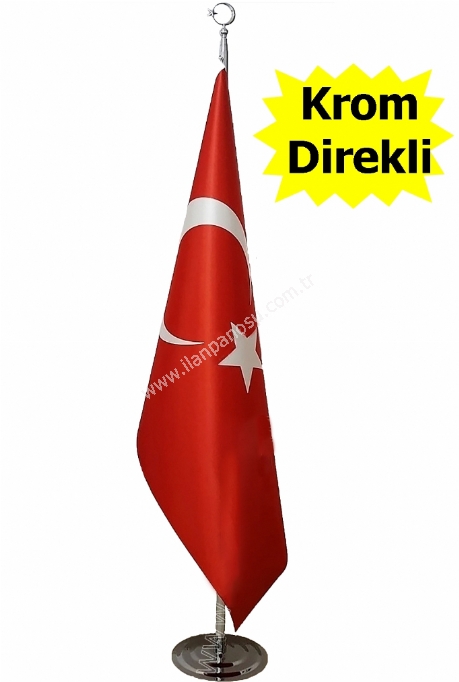 Krom-Direkli-Telali-Ataturk-Kosesi-Bayragi,-Krom-Direkli-Telali-Bayrak