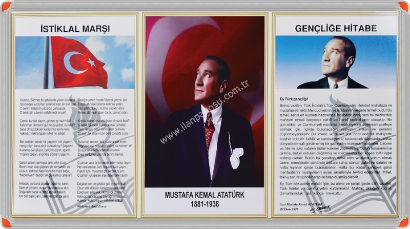 Aluminyum-cerceveli-Milli-Levha,-Sinif-icin-Ataturk-Kosesi-50x90-cm