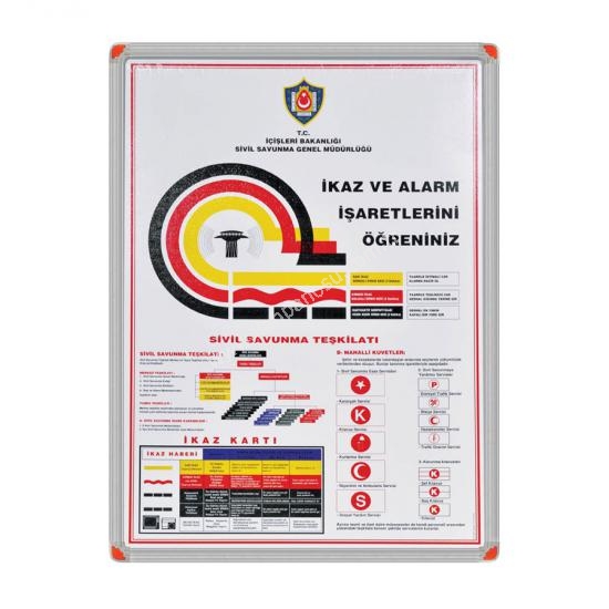 Sivil Savunma aretleri Panosu Okullar in 50x70 cm